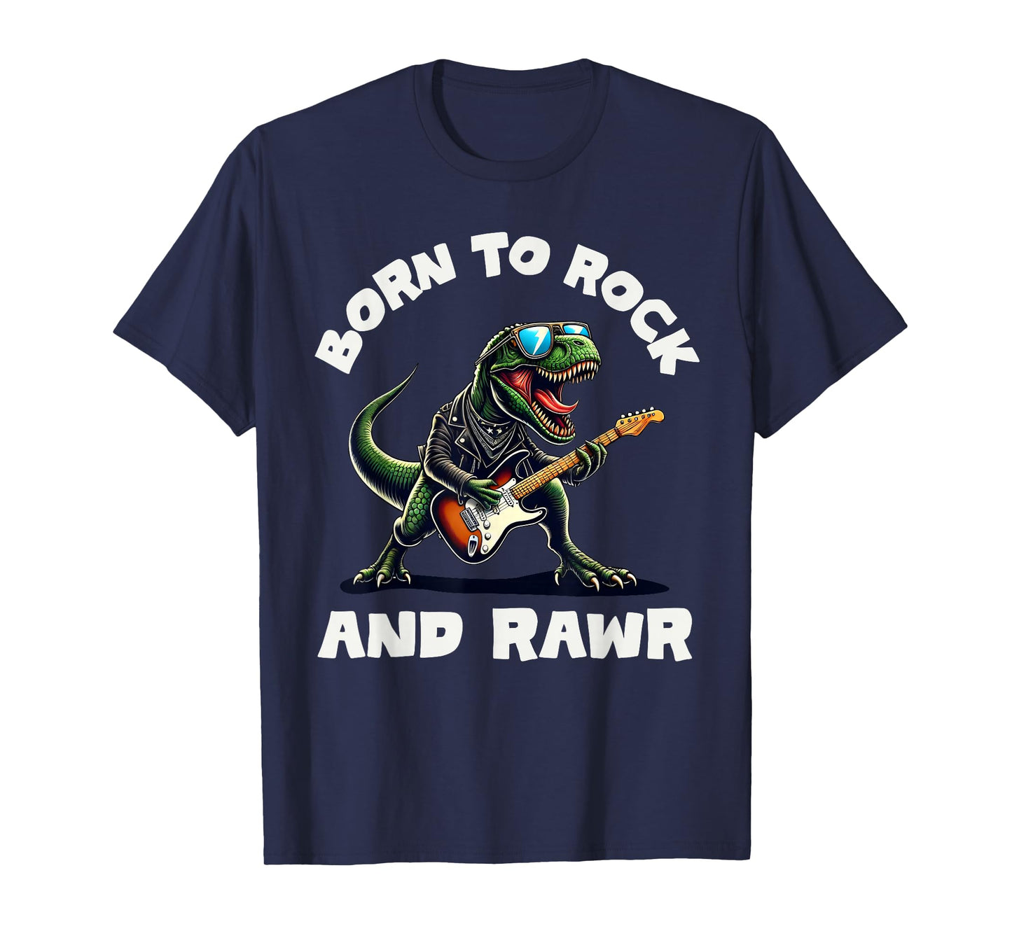 Born to Rock and Rawr, Cute Dinosaur, Rock'n Roll Dino T-Shirt