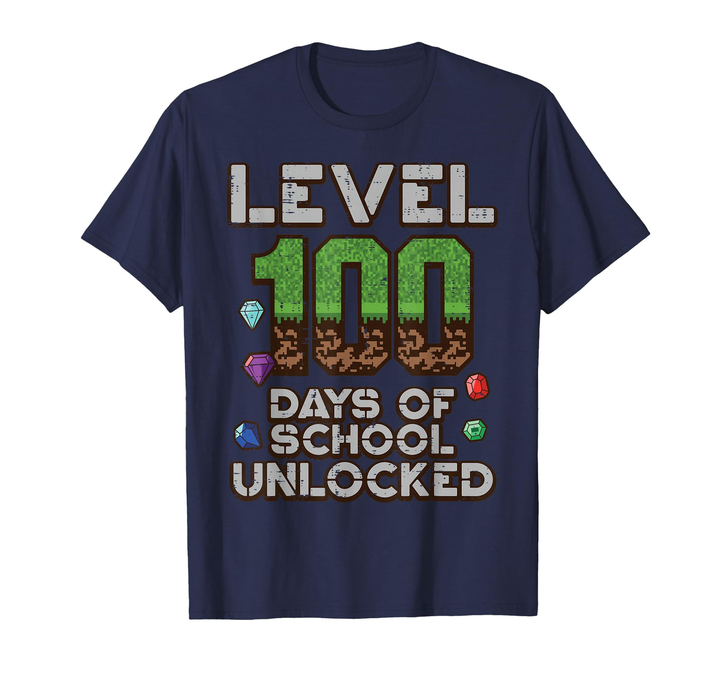 Level 100 Days of School Unlocked Pixel Gamer 100th Day Kid T-Shirt