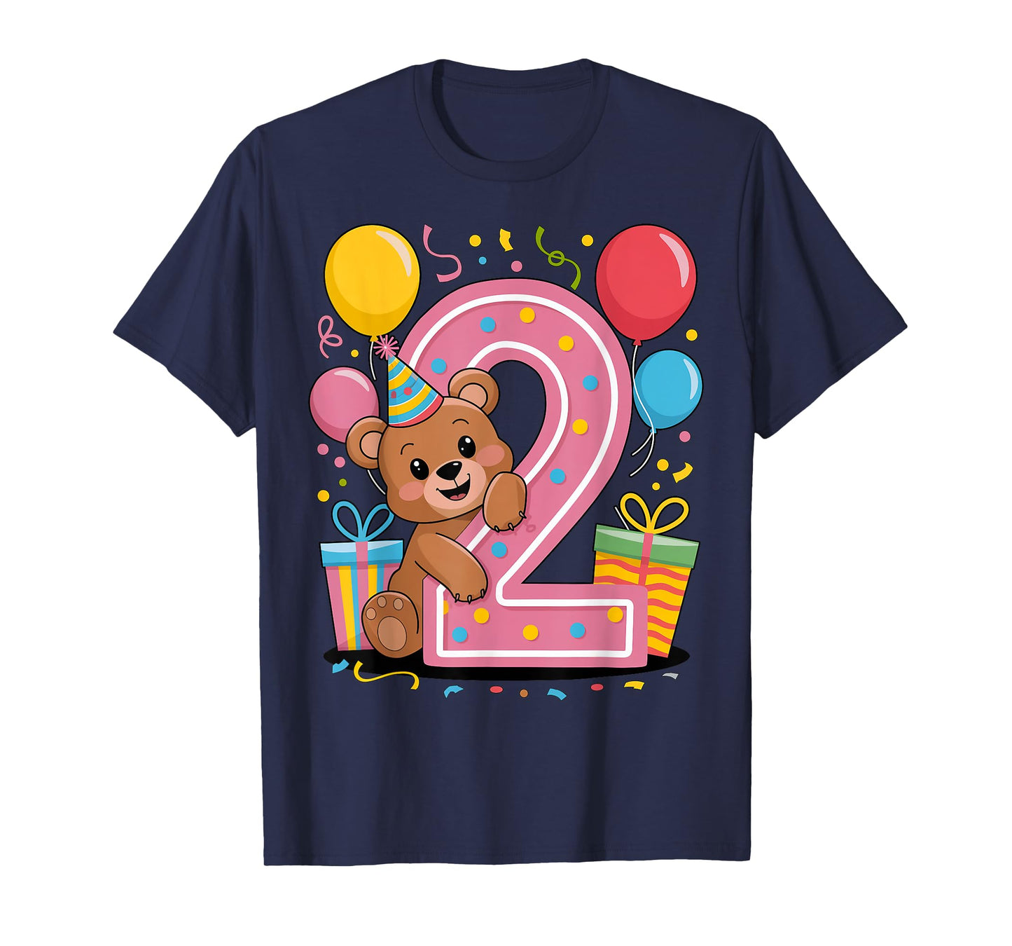 Bear 2nd birthday for boy girl 2 years old second two Bear T-Shirt