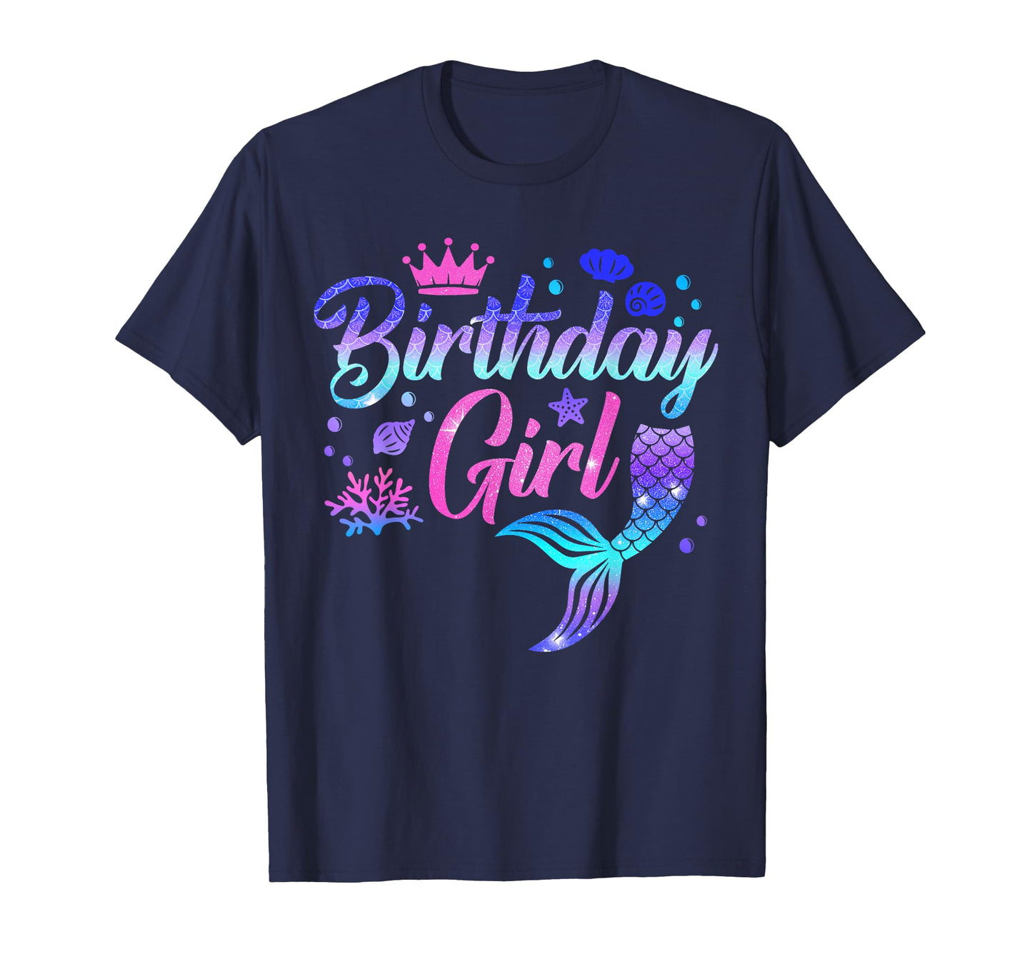 Birthday Girl Shirt Birthday Mermaid Bday Party Family T-Shirt