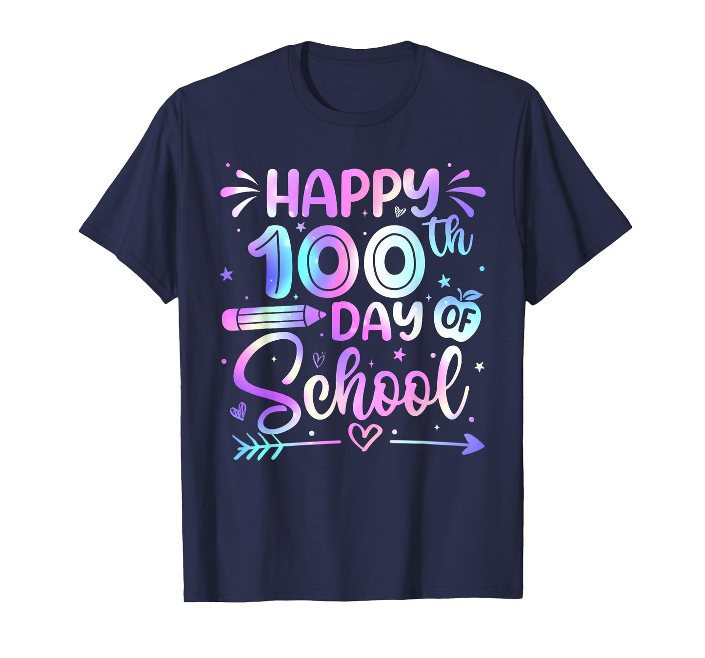 Happy 100th Day of School Shirts for Teacher Girls 100 Days T-Shirt