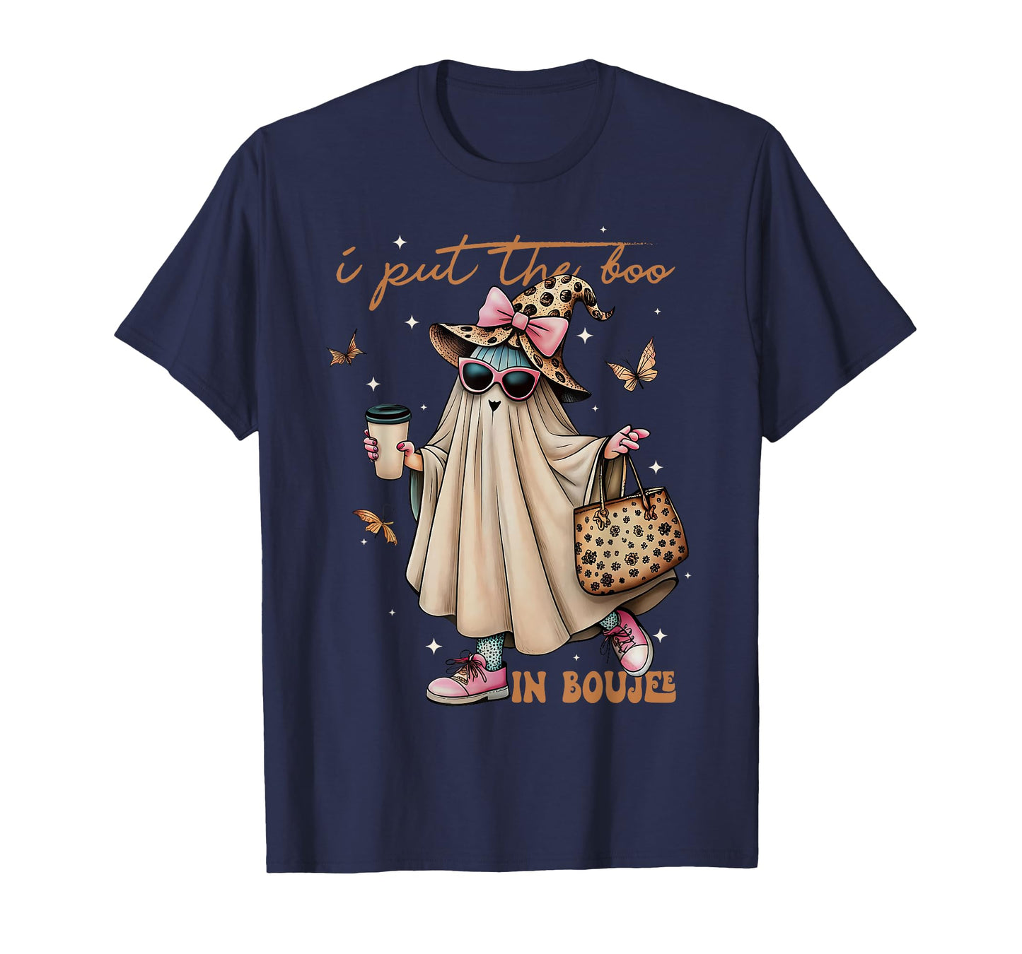 I Put The Boo in Boujee Halloween Cute Lady Ghost Girl Women T-Shirt