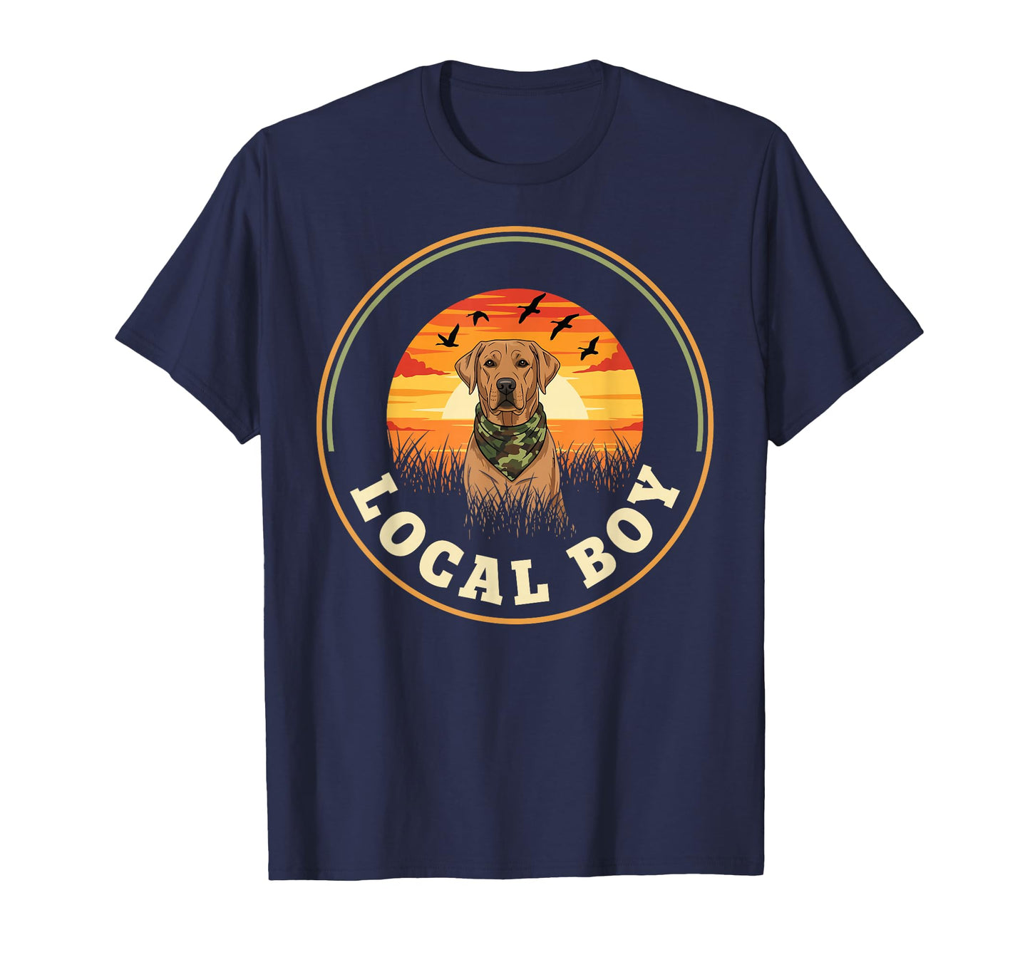 Local Boy Duck Hunting Retriever Waterfowl Dog Sunset Marsh T-Shirt