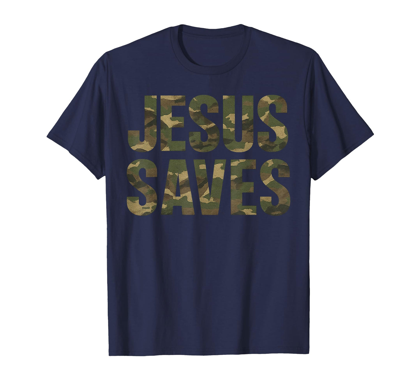 Vintage Christian Faith Quote Jesus Saves Camo T-Shirt