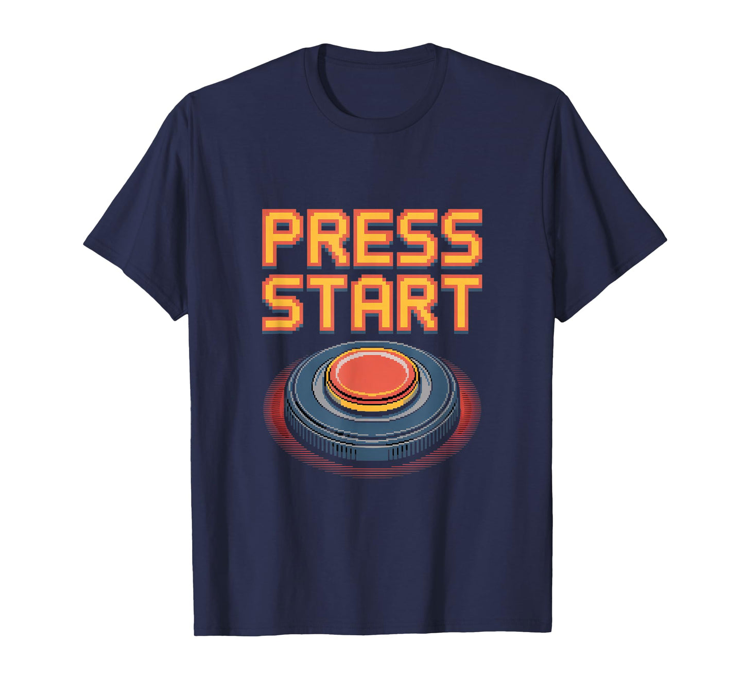 Press Start Retro Gaming Arcade Pixel Video Game Button T-Shirt