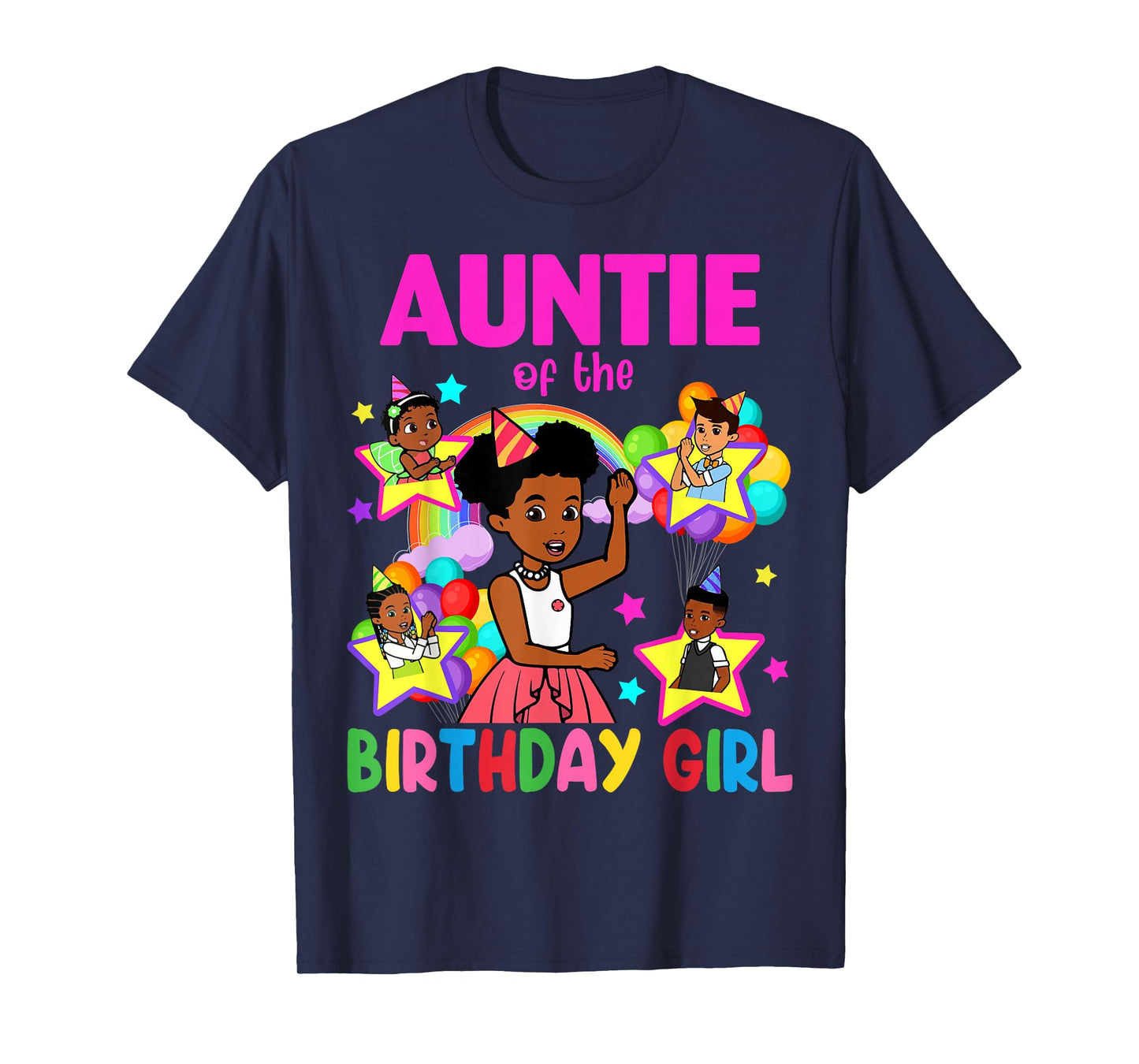 Auntie Of Birthday Girl Gracie Birthday Dolls Girl Party T-Shirt