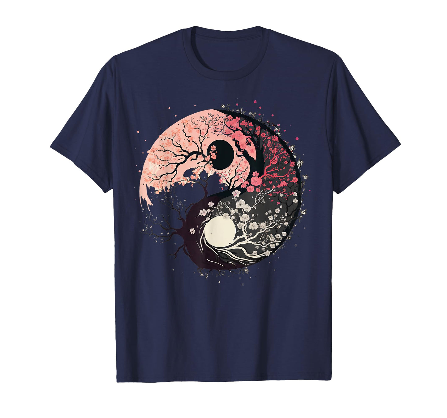 Cherry Blossom Taoism Yin Yang on Zen Taijitu Yin Yang T-Shirt
