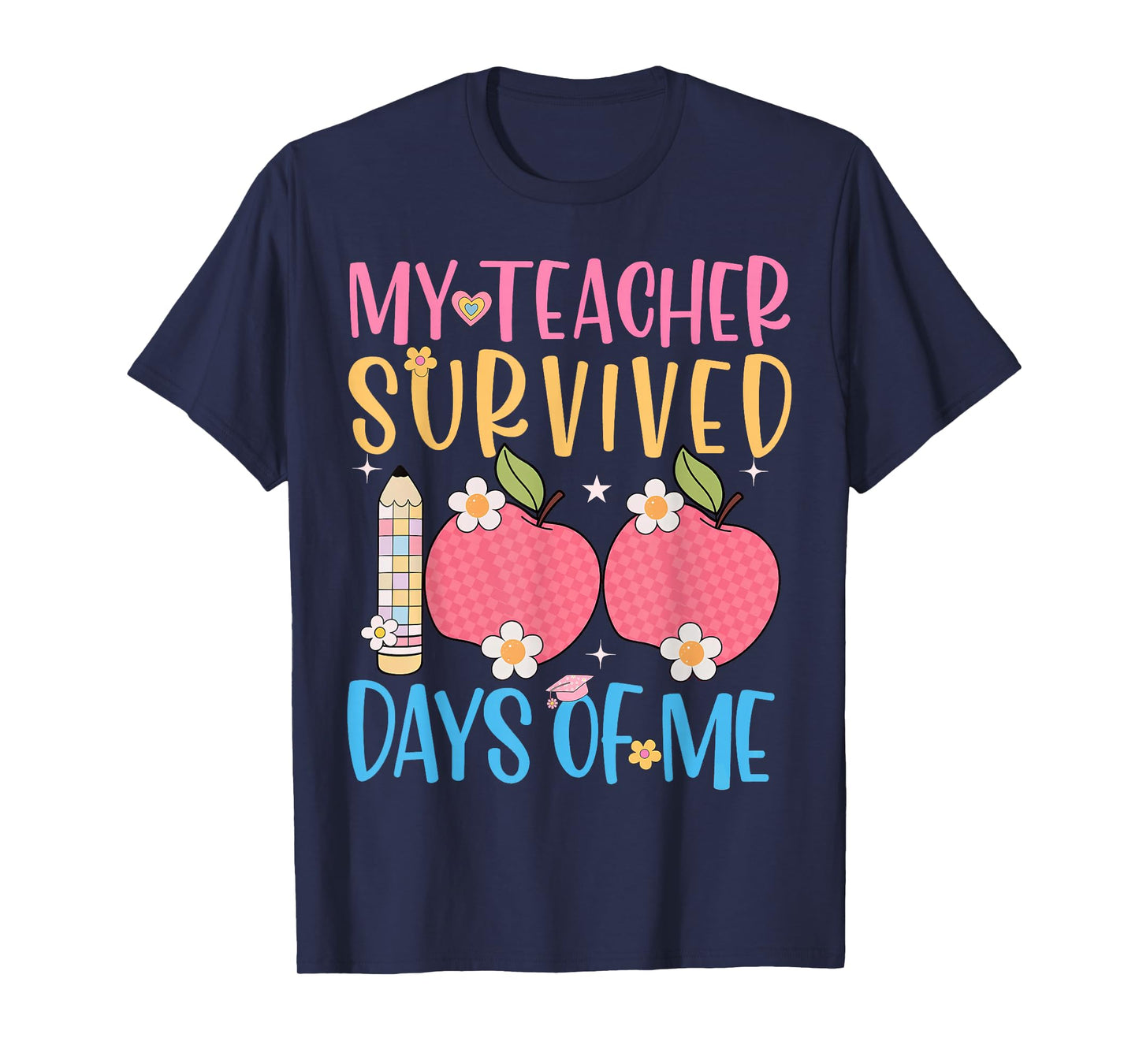 100th Day My Teacher Survived 100 Days of Me Girls Boys Kids T-Shirt