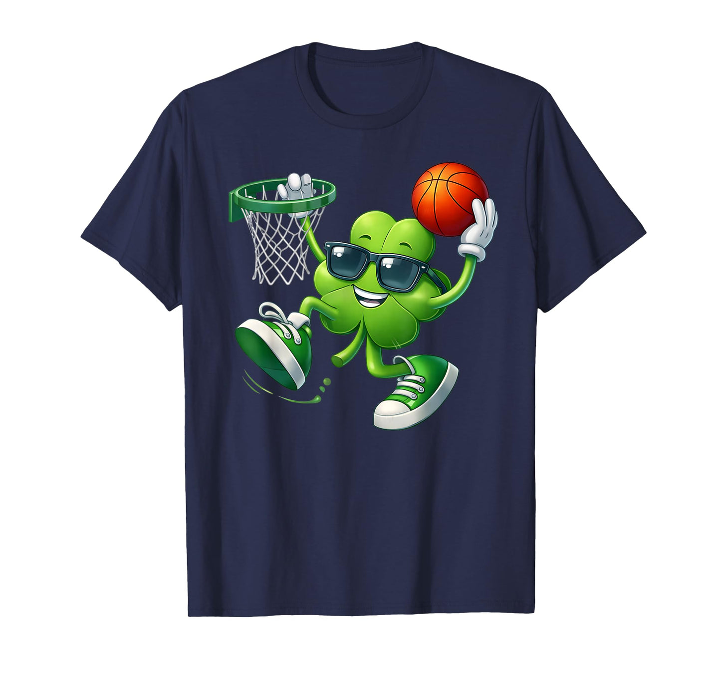 St Patrick Day Basketball Funny Shamrock Boys Kids Toddler T-Shirt