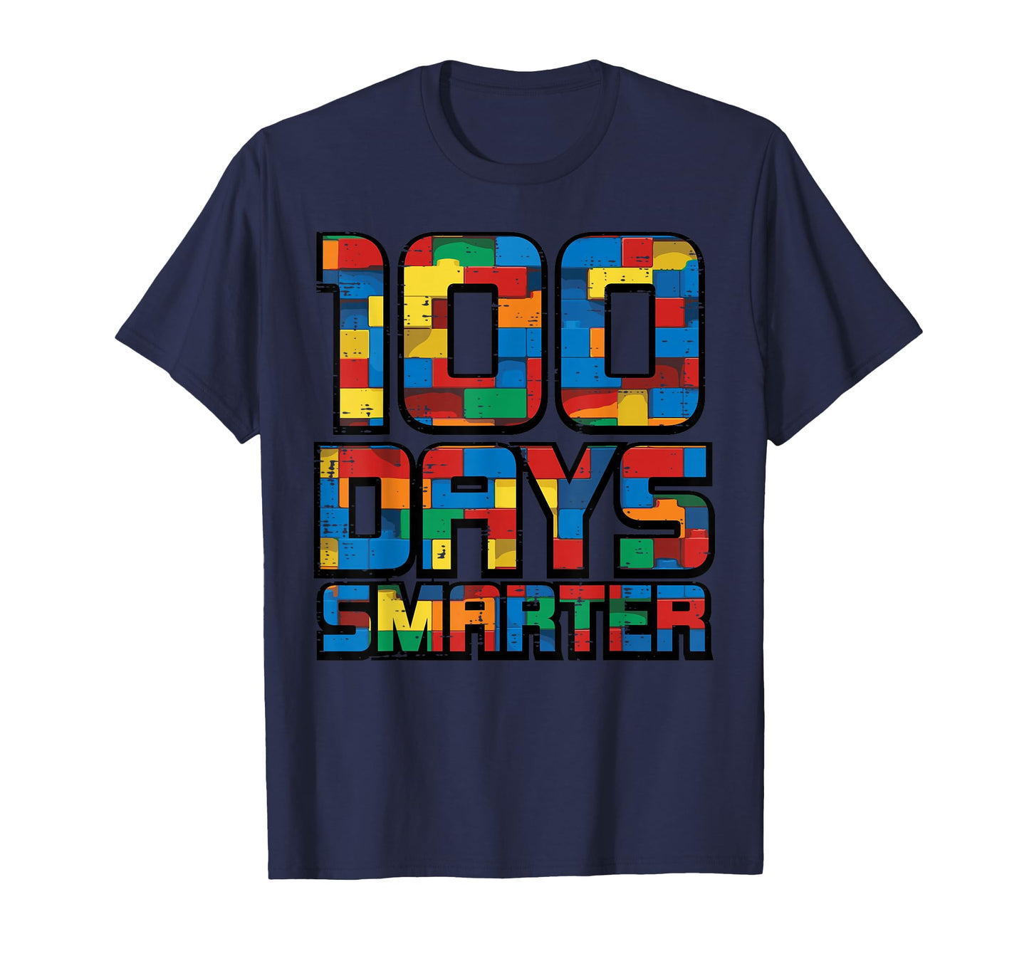 100 Days of School Smarter Bricks 100th Day Blocks Boys Kids T-Shirt