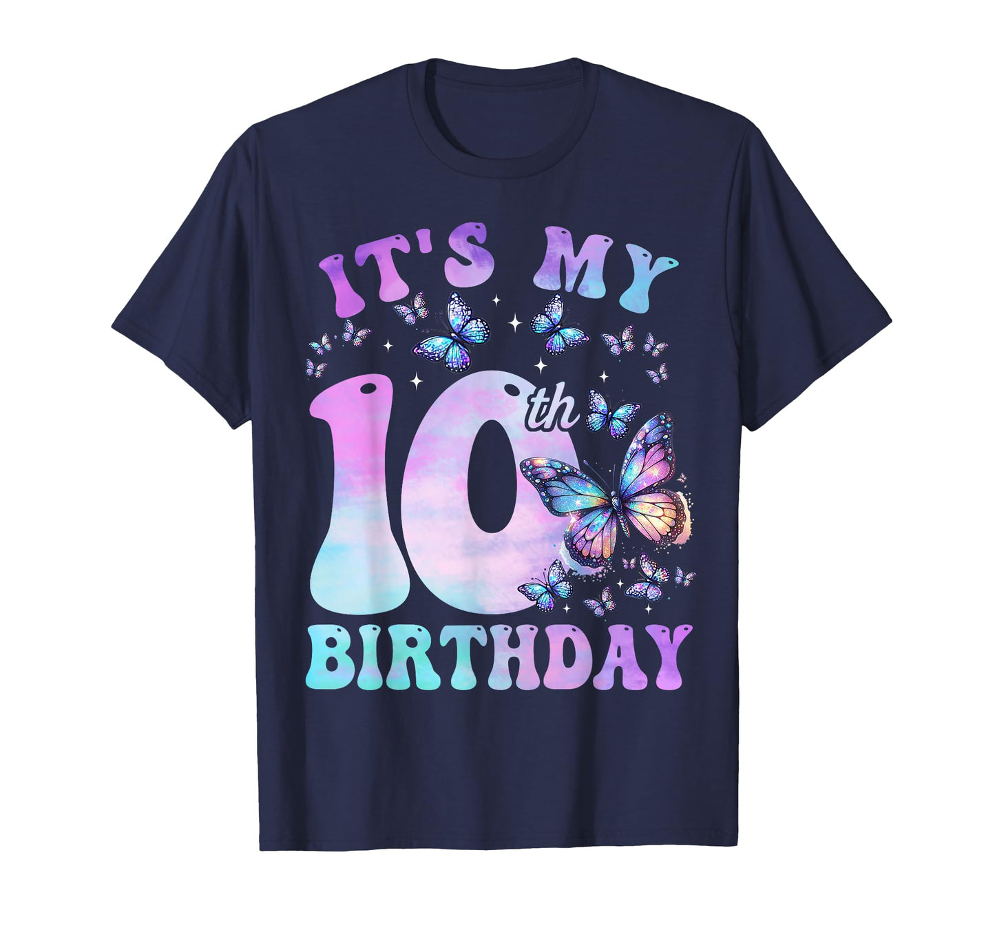 It's My 10th Birthday Girl Butterfly Themed 10 Year Old Kids T-Shirt