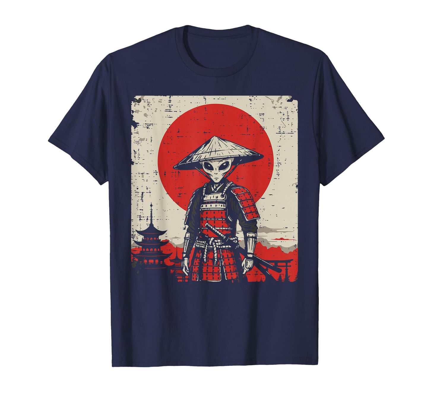Alien Samurai Japanese Art Funny Ufo Ukiyoe Men Women Kids T-Shirt