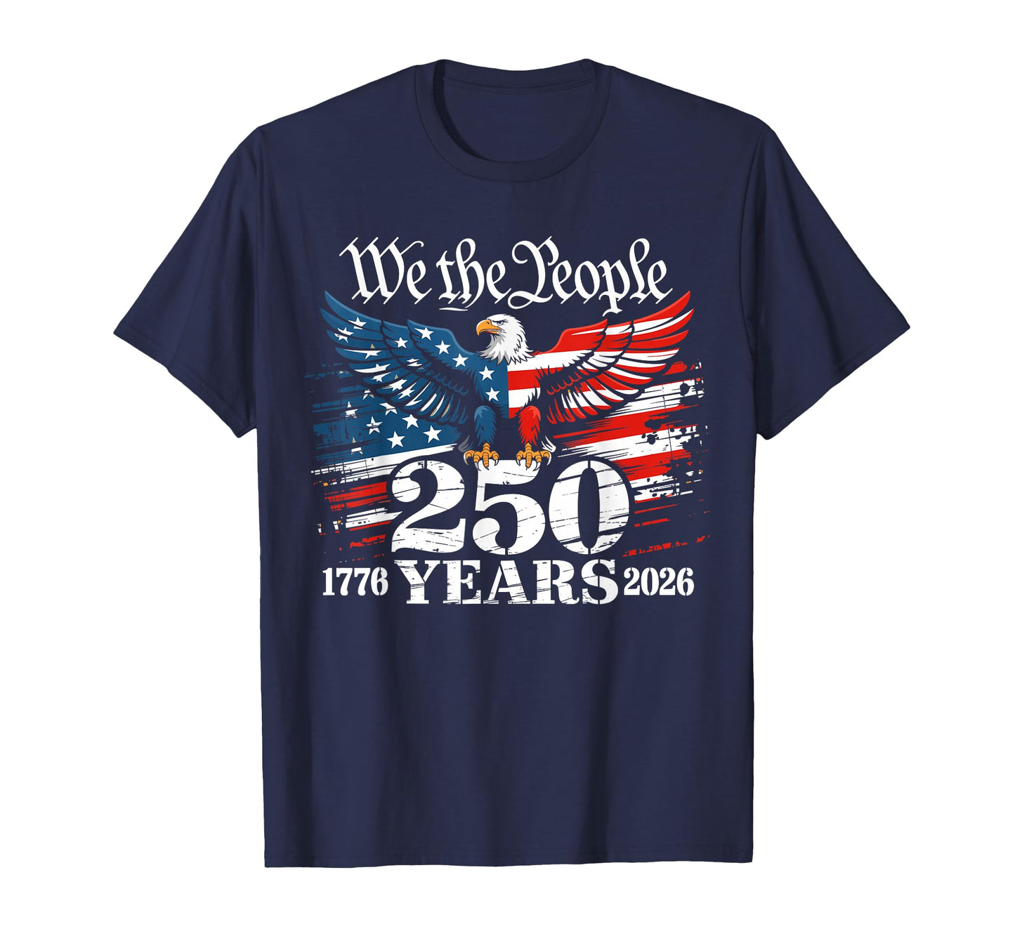 Vintage 250 Years 1776-2026 250th 4th July T-Shirt