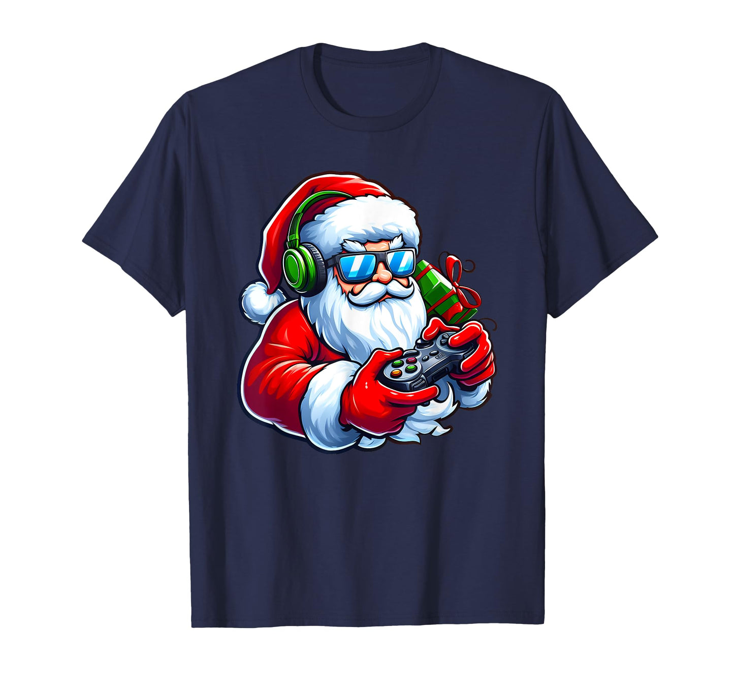Cool Santa Gamer Controller Gaming Video Game Christmas T-Shirt