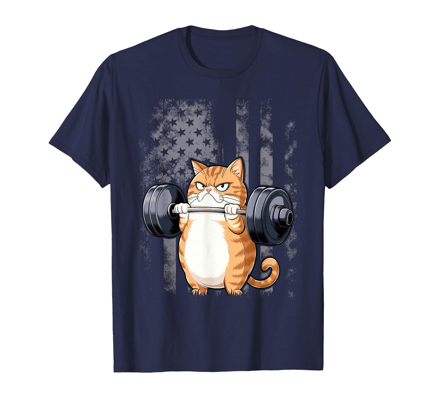 Cat Weightlifting Funny Cat Workout and Fitness T-Shirt