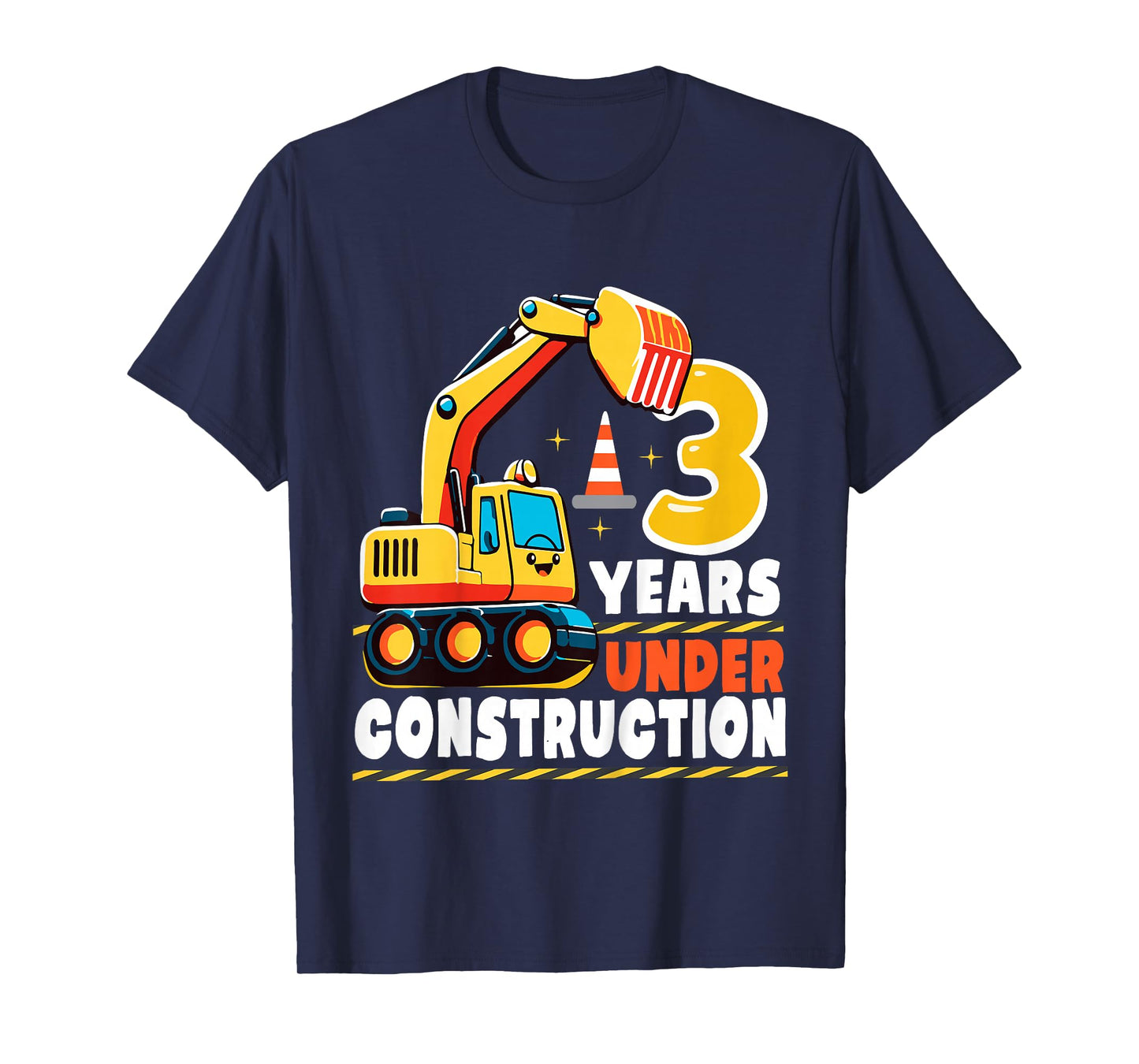 Kids 3 Years Under Construction Boy Three Year Old 3rd Birthday T-Shirt