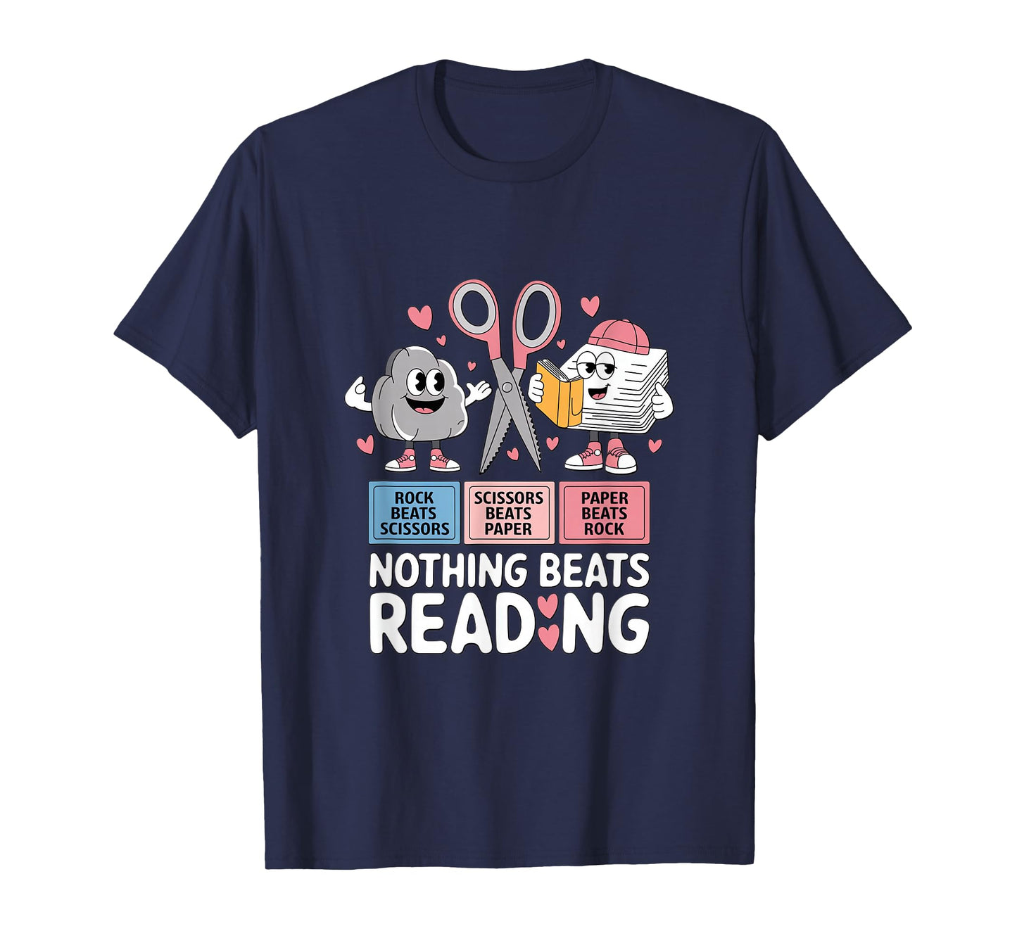 Nothing Beats Reading Rock Paper Scissors T-Shirt