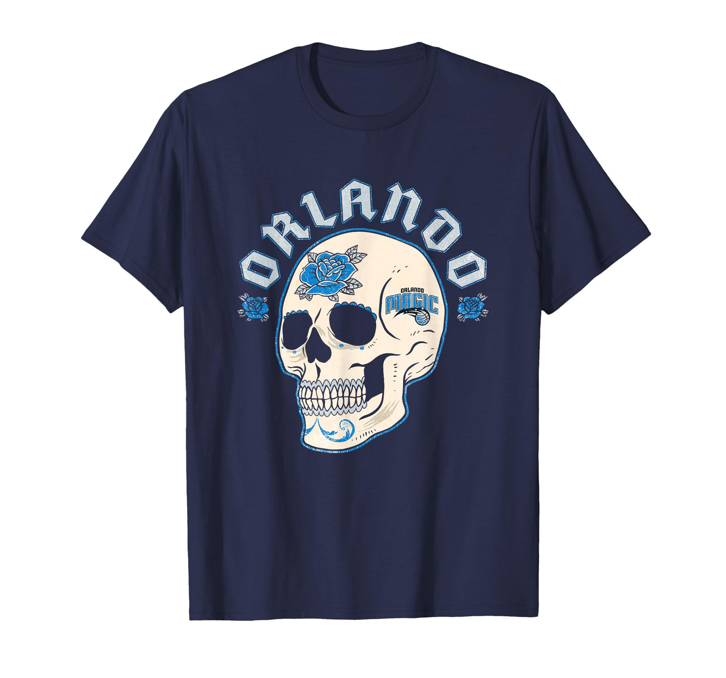 NBA Orlando Magic Halloween Floral Skull T-Shirt