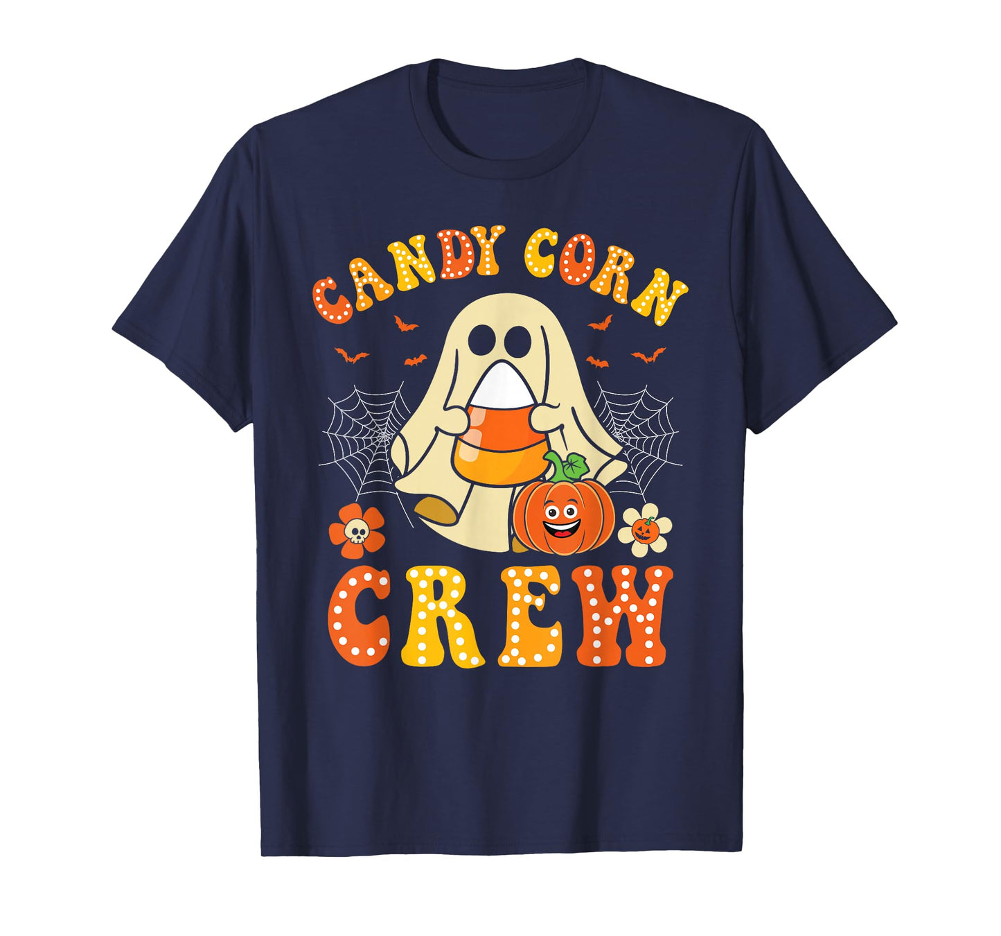 Candy Corn Crew Pumpkin Halloween Spooky Men Women Girls T-Shirt