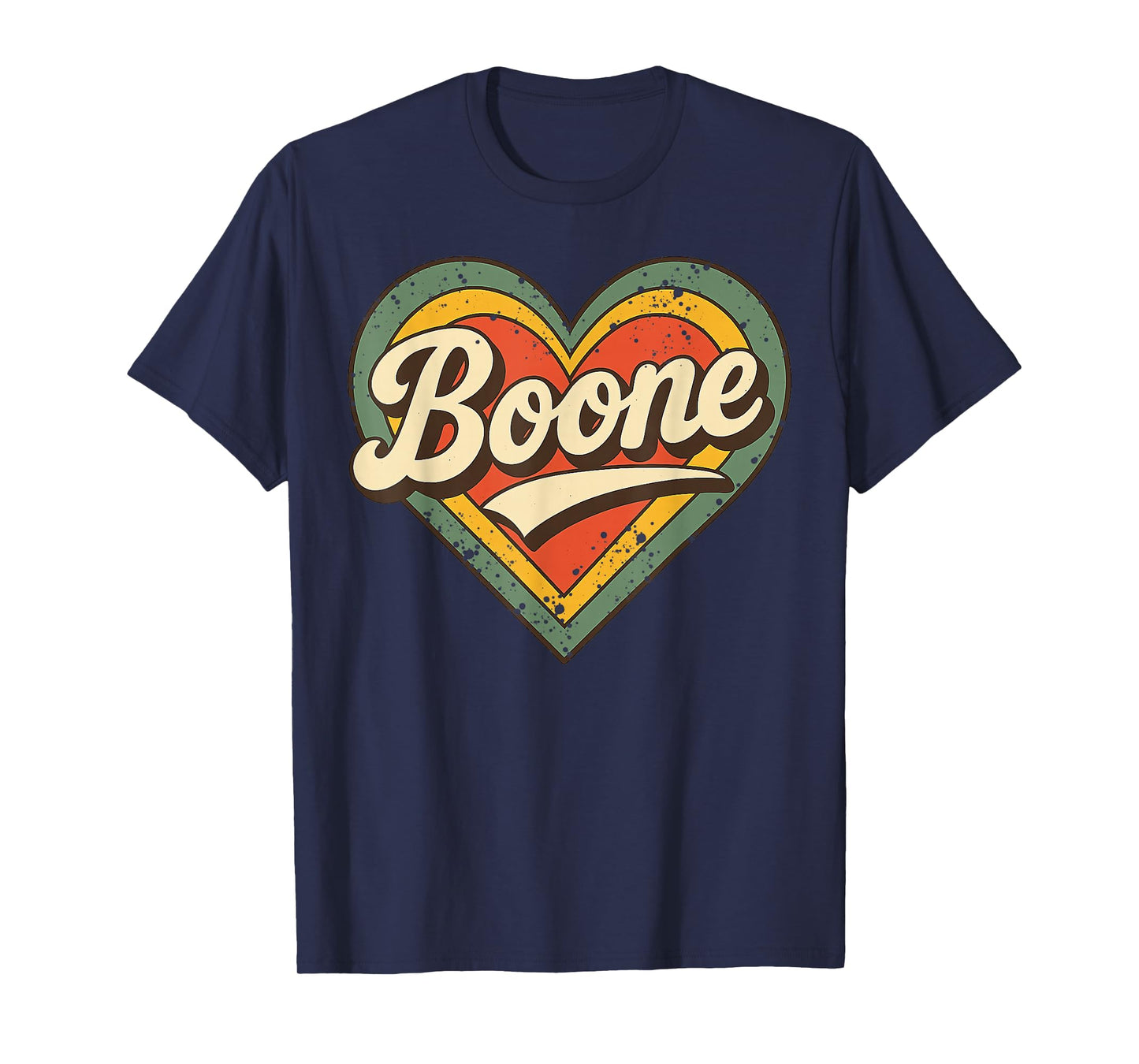 Boone Retro Vintage Heart Love Typography Design T-Shirt