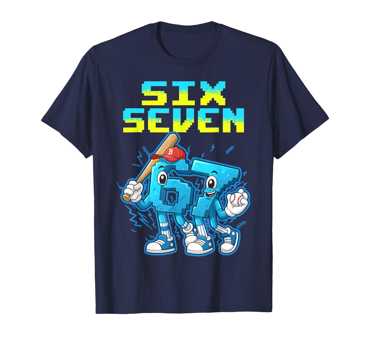 67 Six Seven 6-7 - Funny Italian Brainrot Kids Baseball Meme T-Shirt
