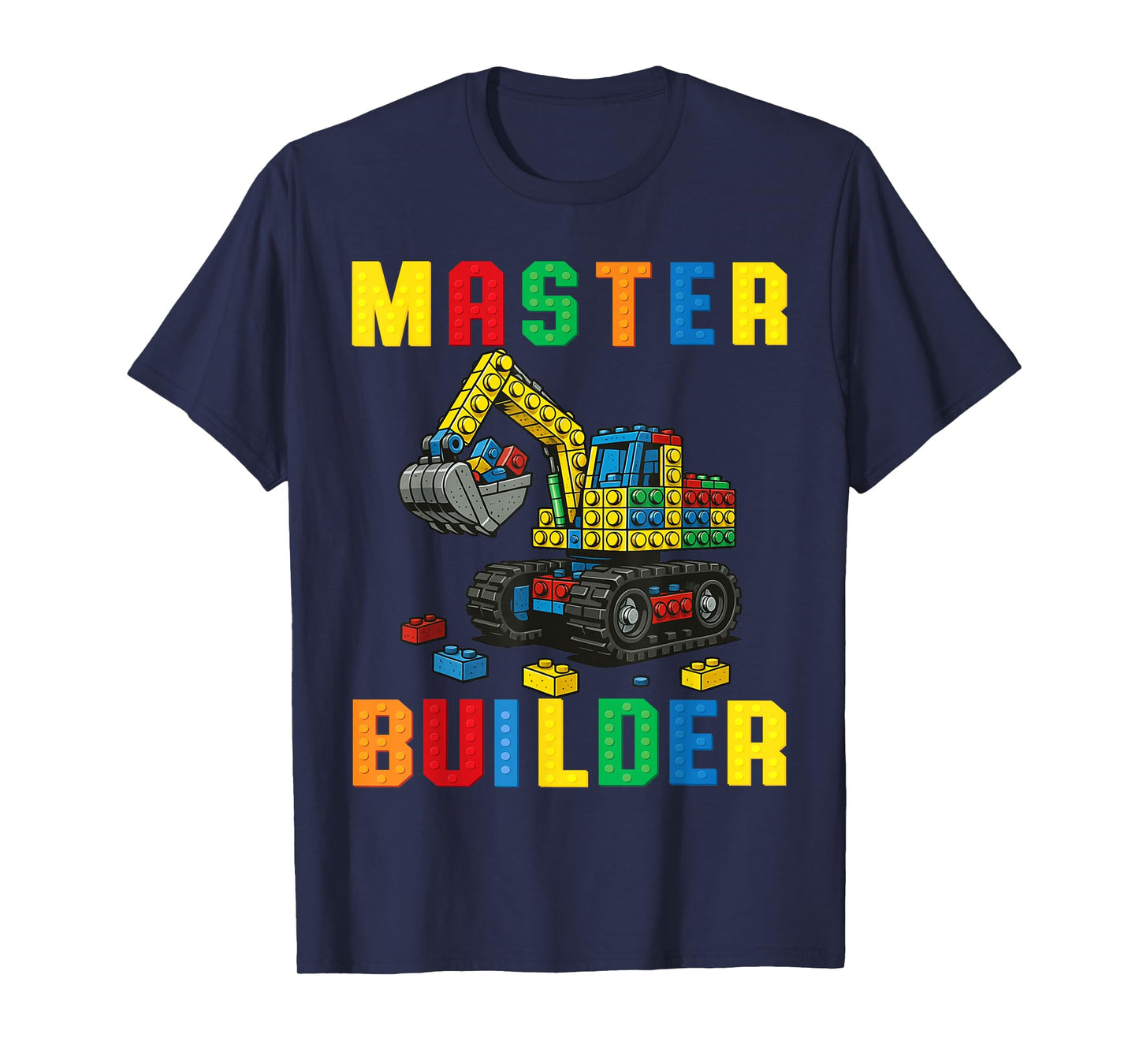 Funny Family Master Builder Building Bricks Blocks Kids Boys T-Shirt