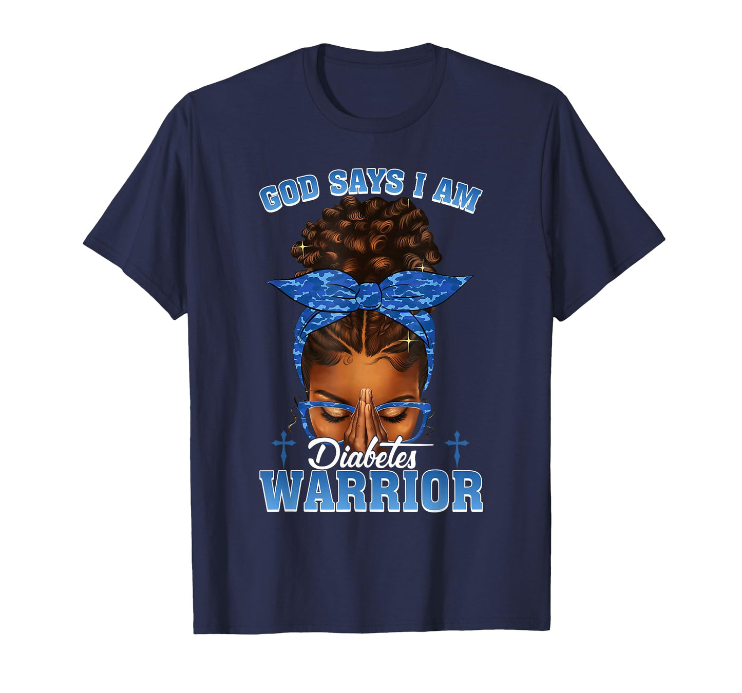 Diabetes Warrior Faith Strong Black Women Gift T-Shirt