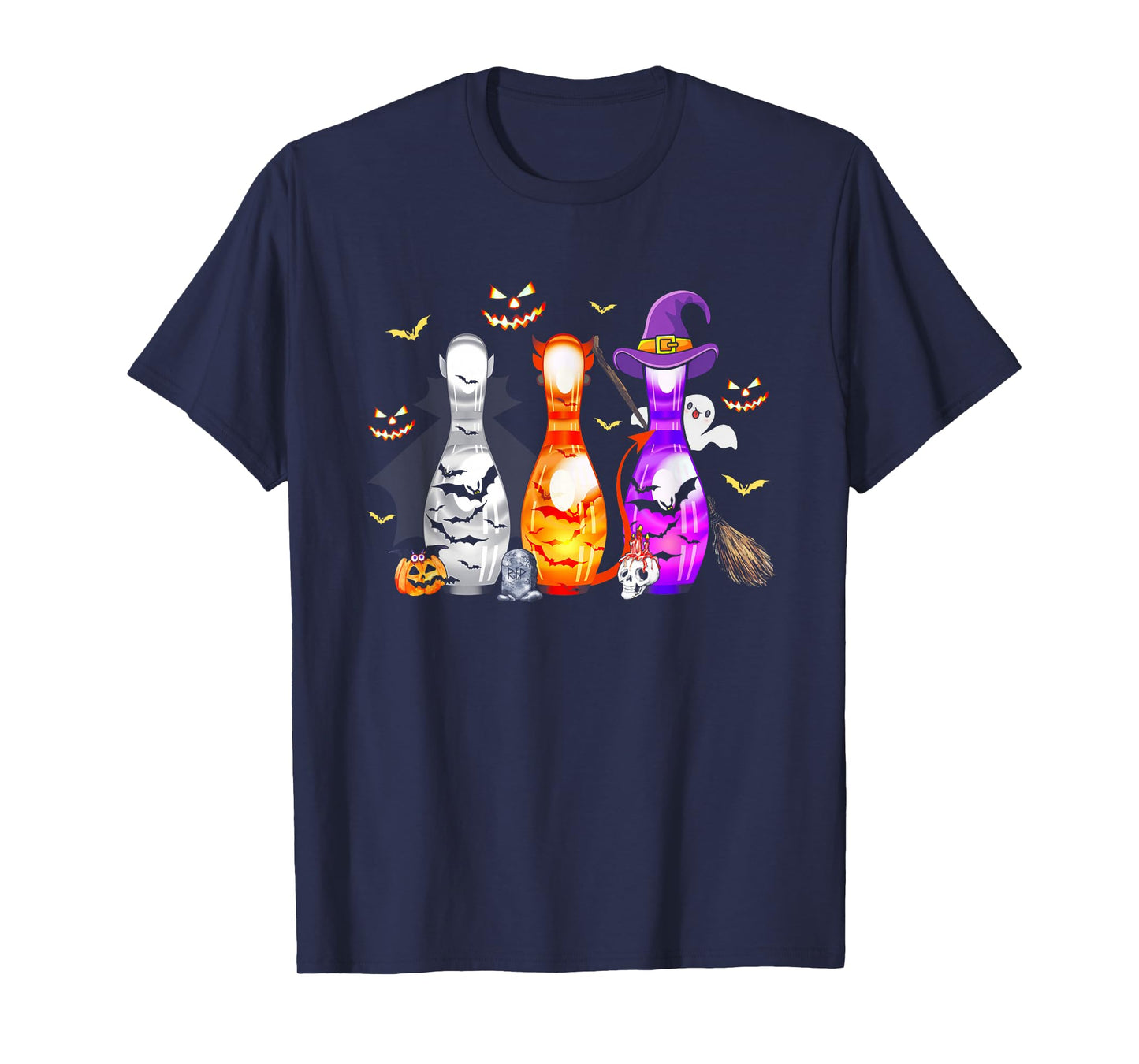 Cute Bowling Pin Halloween Spooky Costume T-Shirt