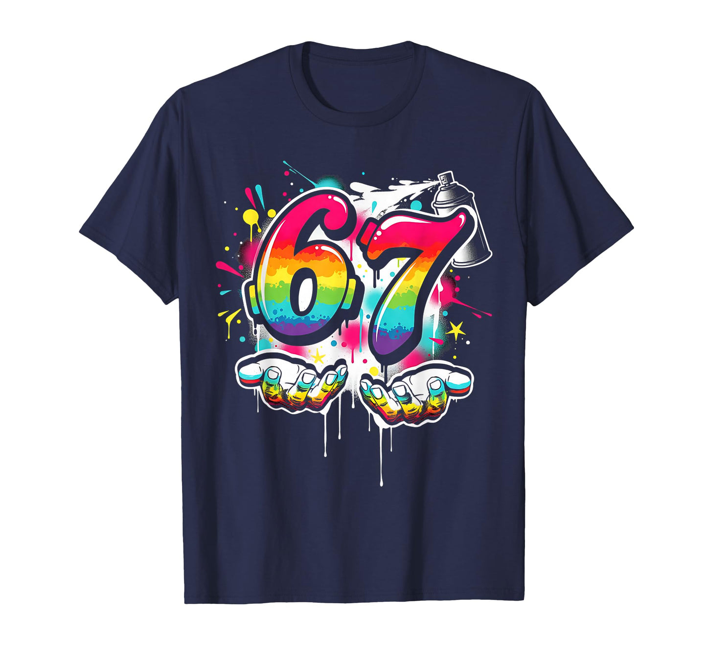 67 Graffiti Meme Funny Six Seven Gen Alpha Slang Men Boys T-Shirt