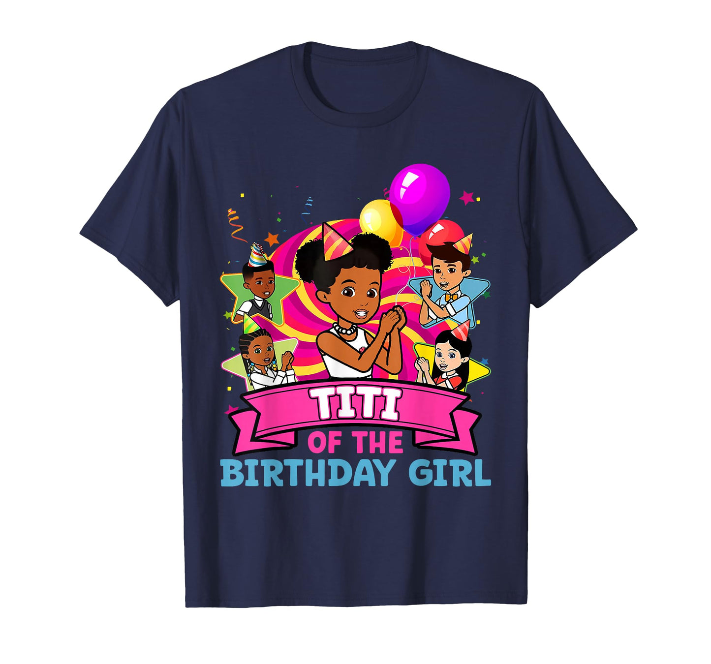 Titi of Birthday Girl Gracie Pink Doll Family Decorations T-Shirt