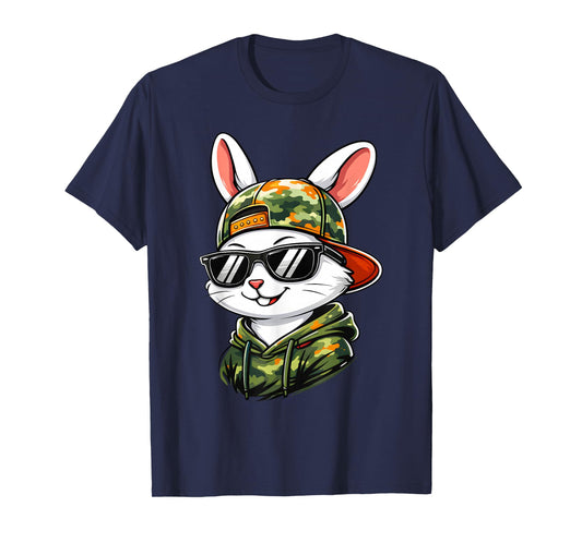 Funny Cool Rabbit Camo Easter Men Boy Toddler Kid T-Shirt
