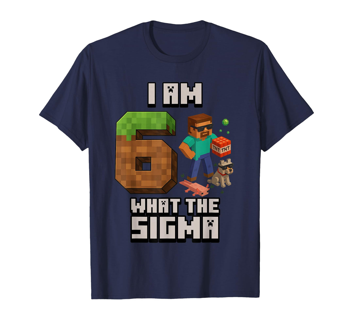 6th Birthday What The Sigma Pixel 6 Bday Gamer Boys Kids T-Shirt