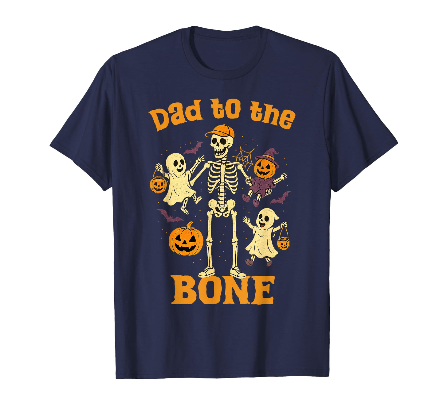 Funny Dad to The Bone Skeleton with Kids Halloween T-Shirt
