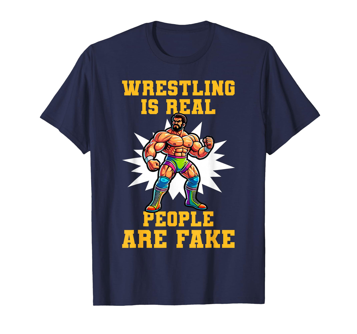 Powerhouse Pro Wrestling Apparel Pro Wrestling Champ Vintage Retro Distressed Wrestler Design T-Shirt