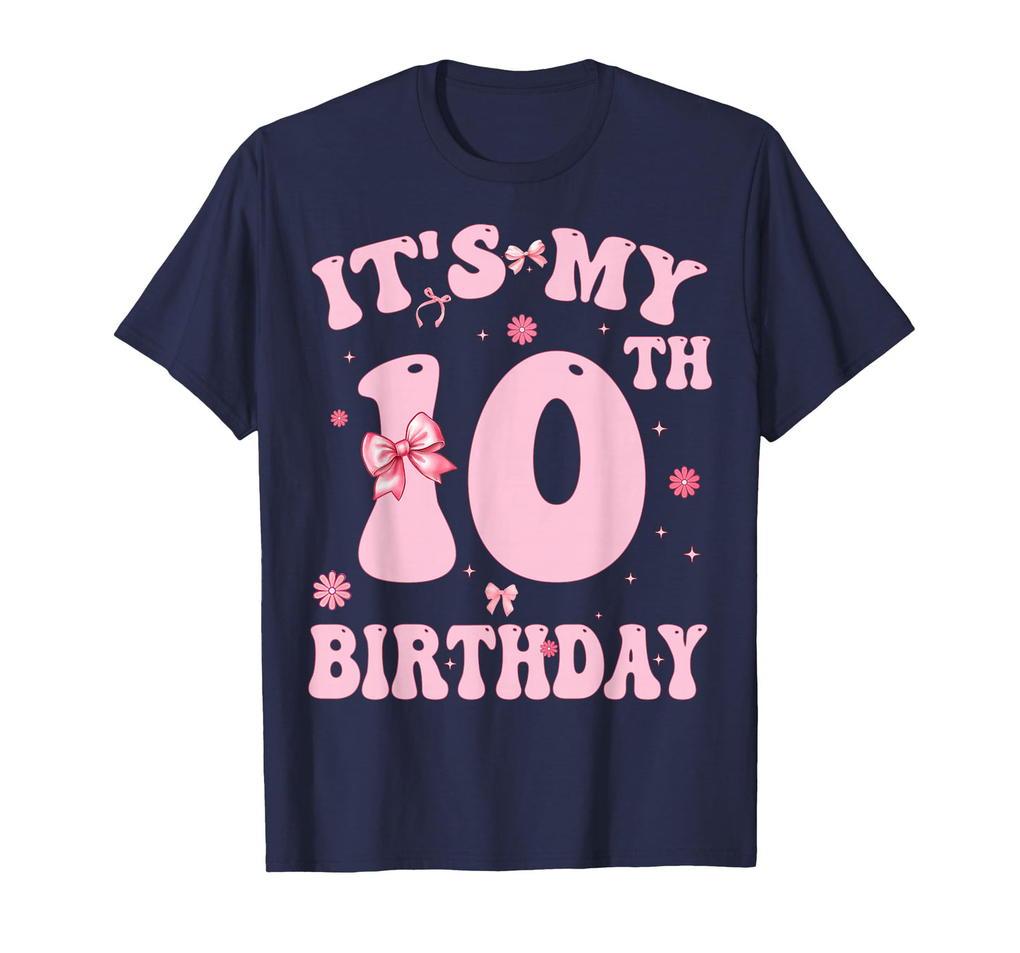 It's My 10th Birthday Girl Coquette Bow Pink 10 Year Old T-Shirt
