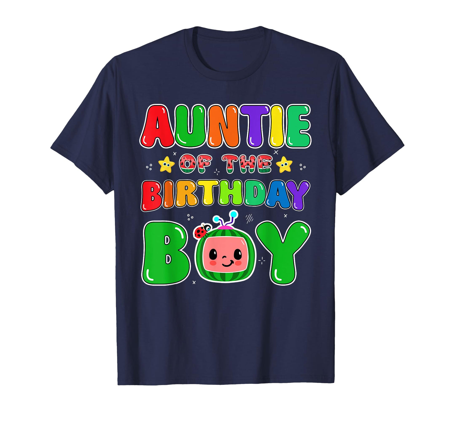 Auntie of The Birthday Boy Funny Melon Family Party Matching T-Shirt