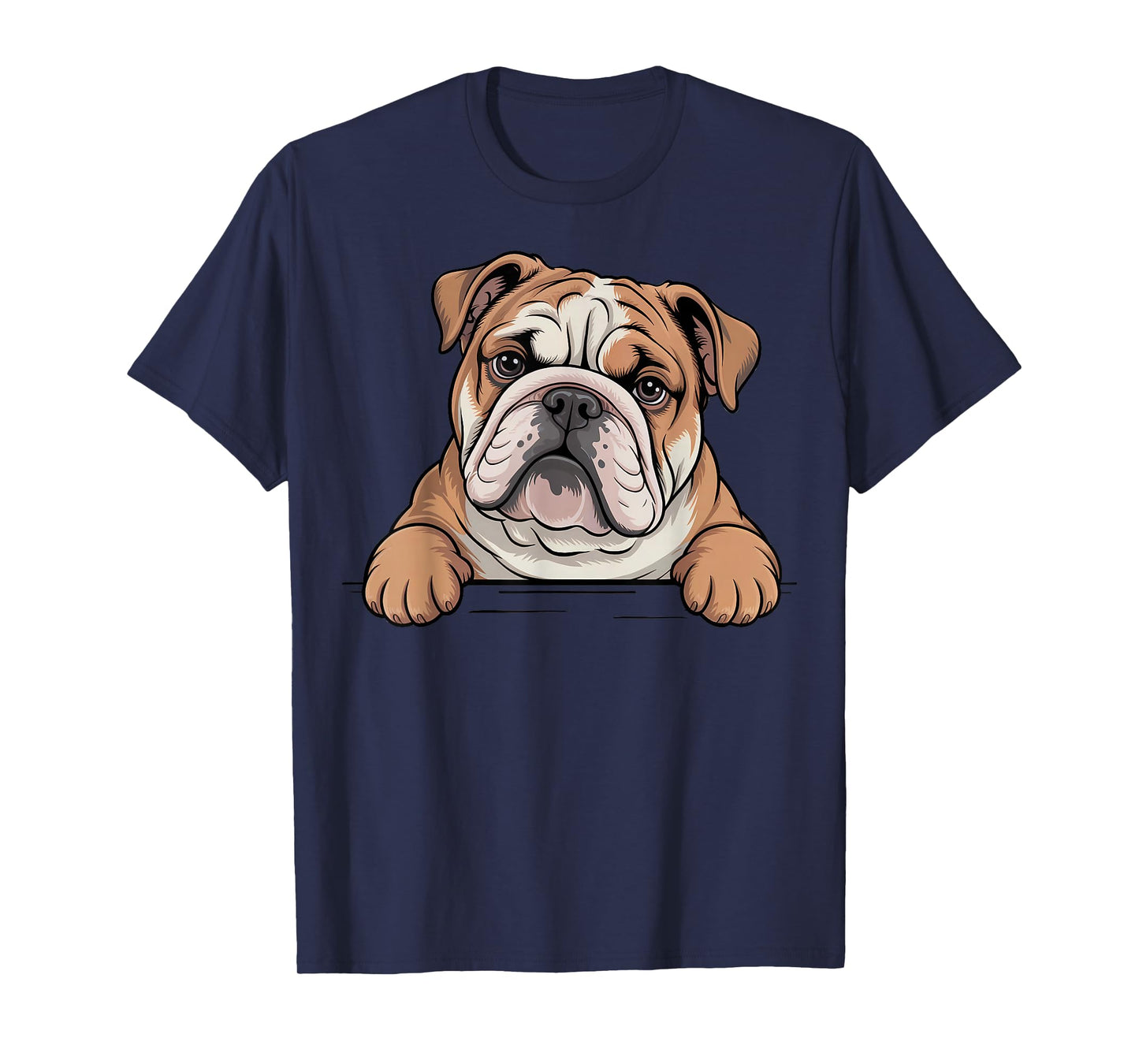 English Bulldog Funny Peeking Pocket Puppy Dog Lover T-Shirt