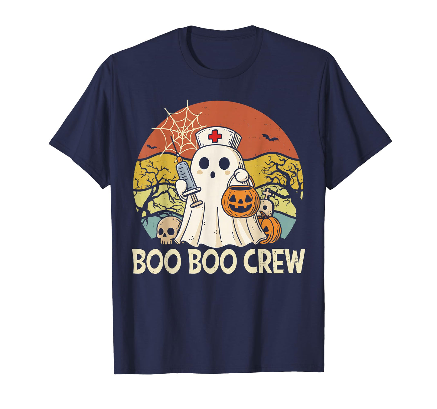Boo Boo Crew Nurse Shirt Funny Ghost Women Halloween Nurse T-Shirt