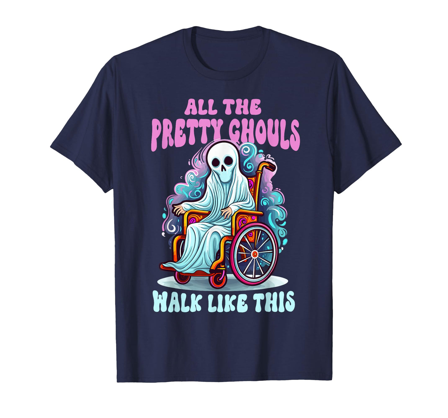 Halloween Wheelchair Costume Handicap Joke Ghouls Walk Like T-Shirt