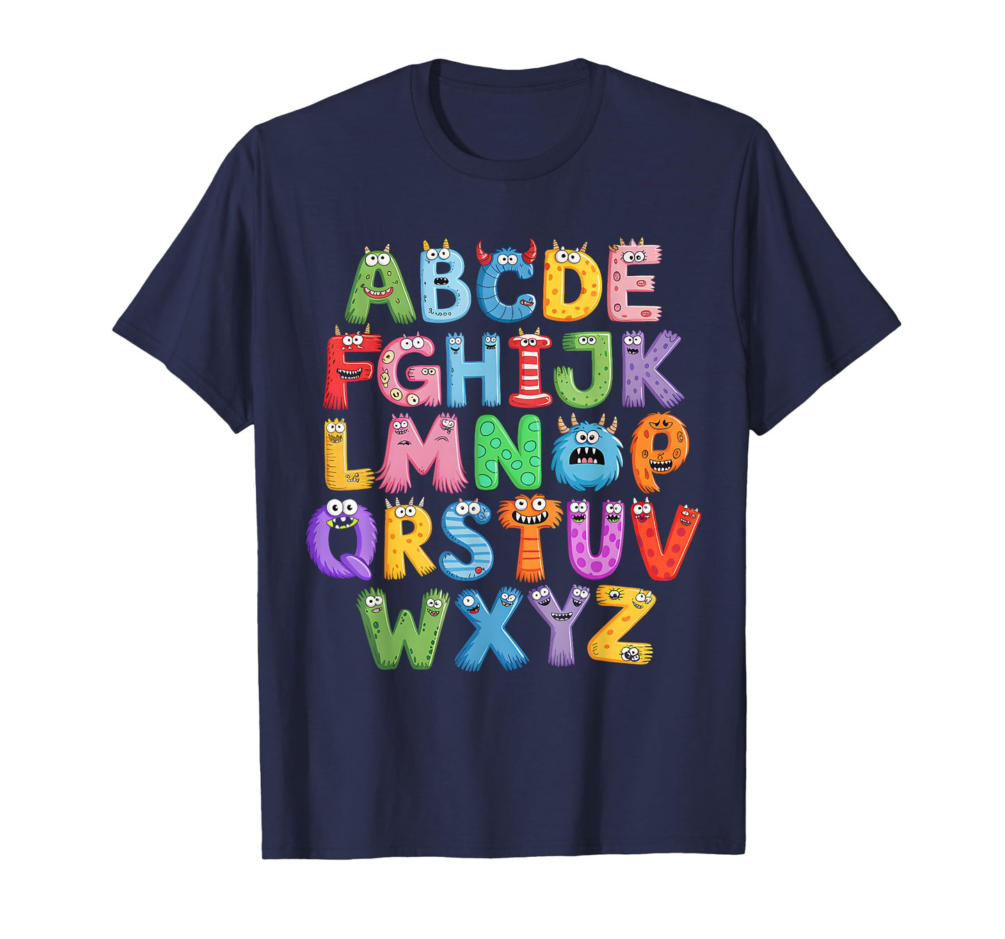 Monster ABC Cute Alphabet Halloween Teacher Costume Kids T-Shirt