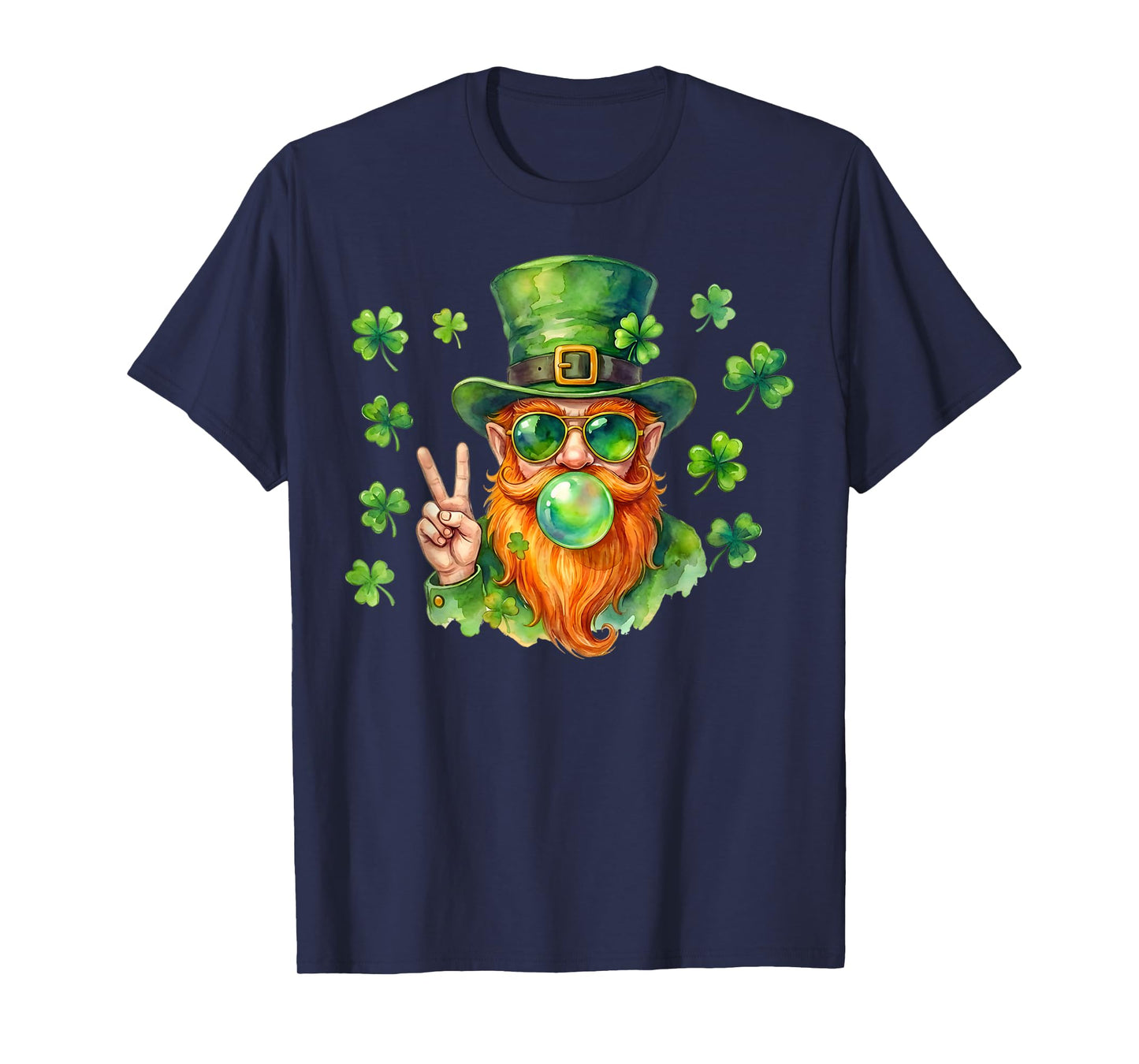 Leprechaun Blowing Bubble Gum St Patricks Day Men Women Kids T-Shirt