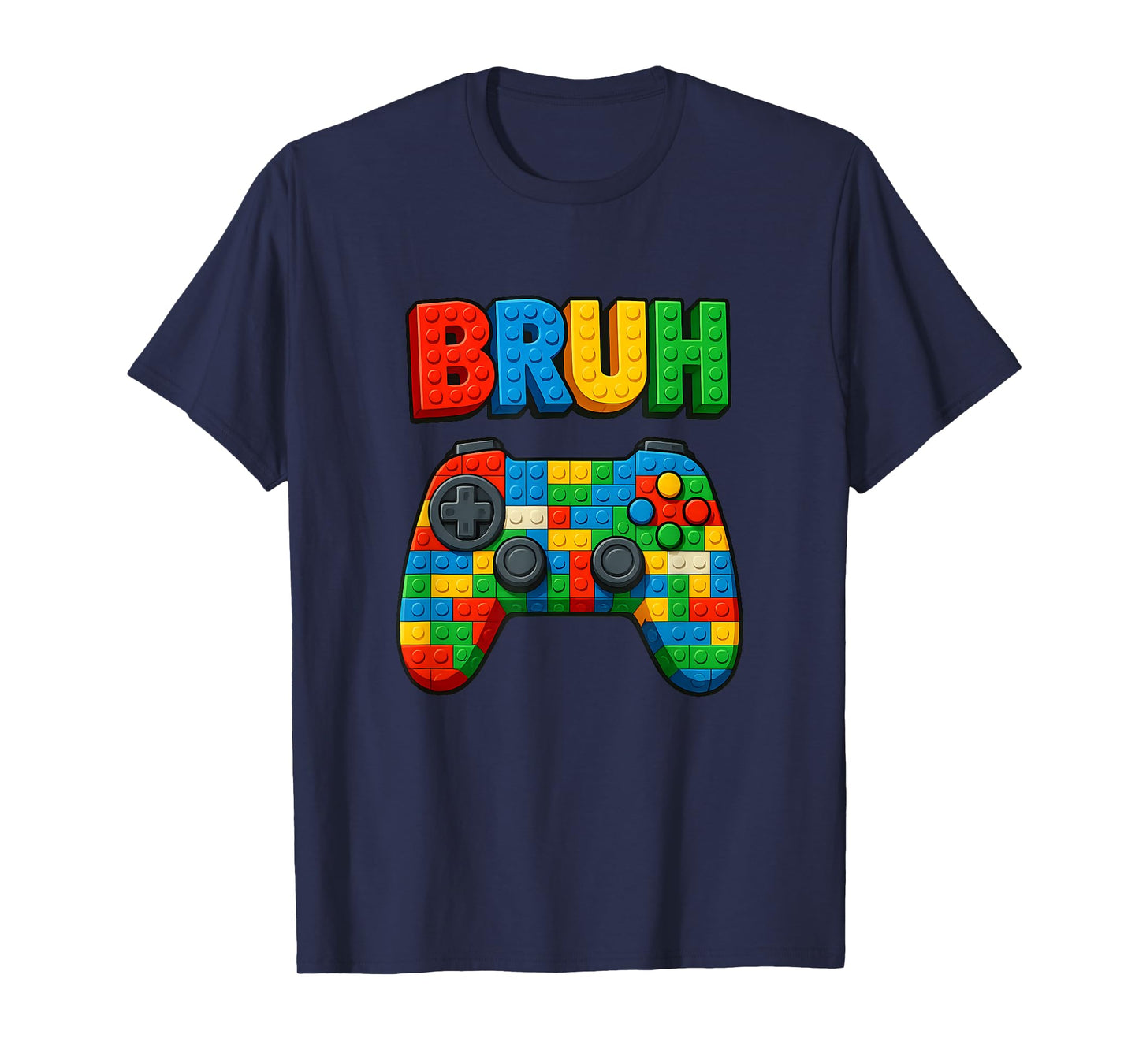 Play Building Blocks BRUH Saying Funny Gamer Boys Brick T-Shirt