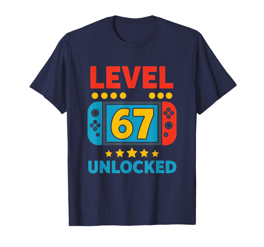 Level 67 Unlocked, Gamer Birthday Boys Gifts for Boys 6 7 T-Shirt
