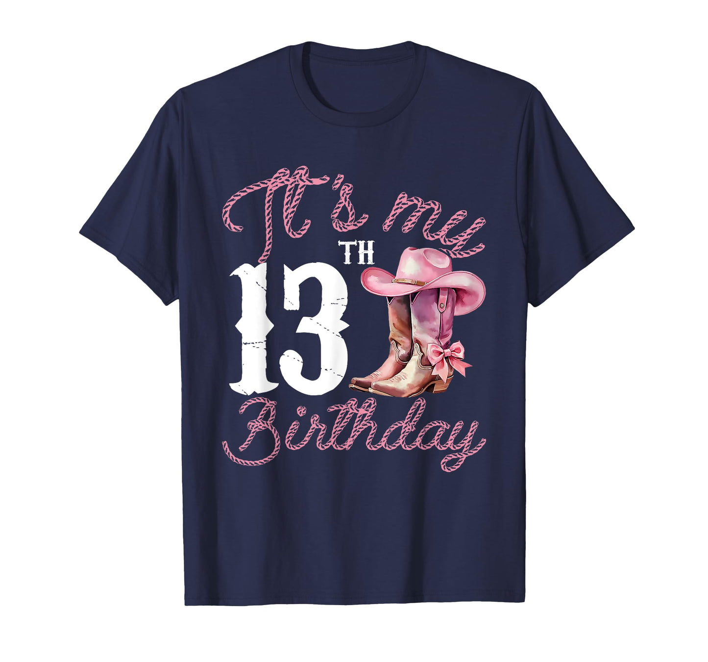 Cowgirl Boot Western Style 13th Birthday Gift For Teen Girls T-Shirt