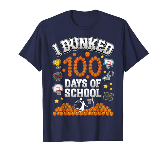I Dunked 100 Days of School Basketball 100th Days Boys Youth T-Shirt