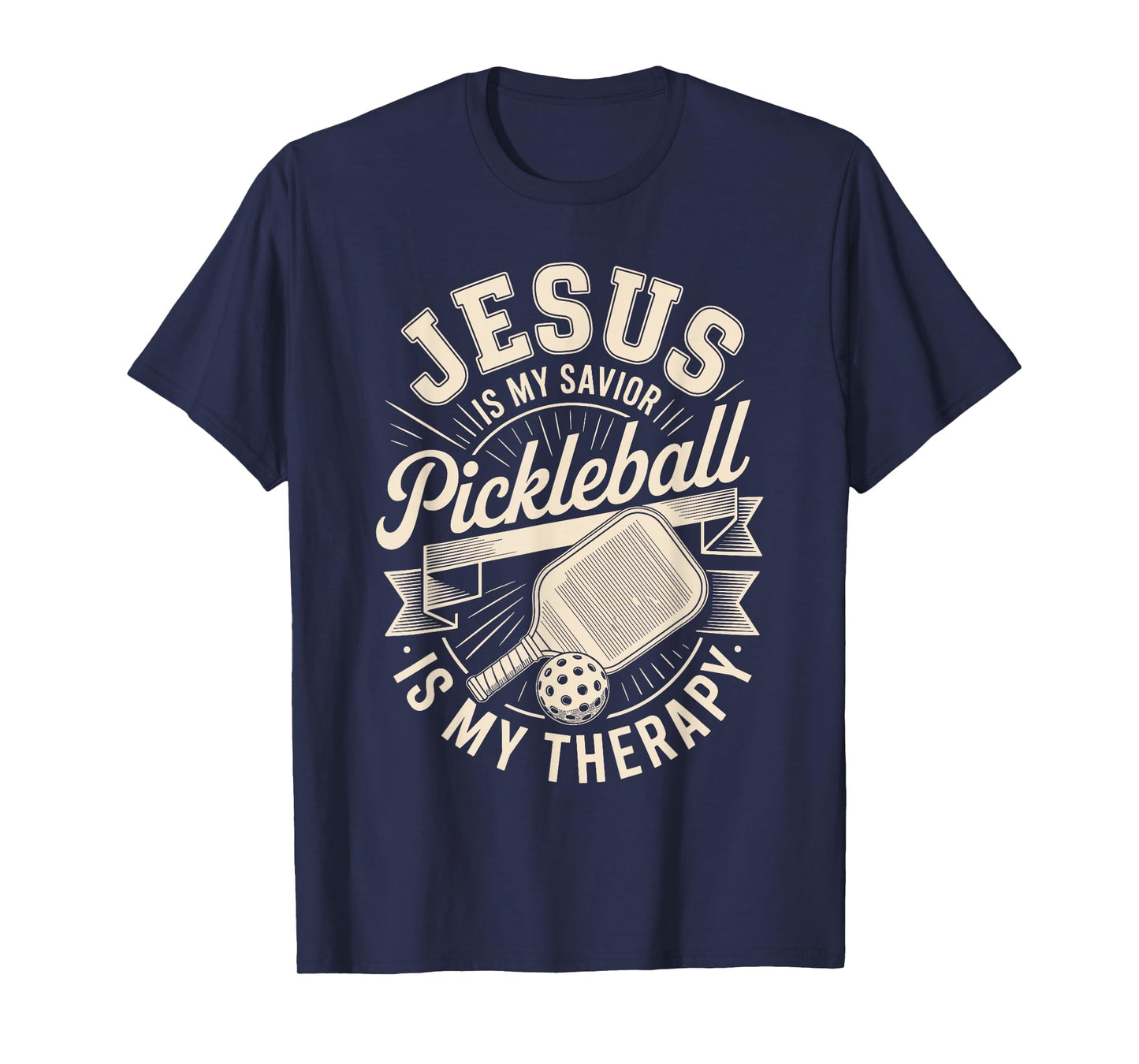 Jesus is My Savior Pickleball is My Therapy Christian T-Shirt