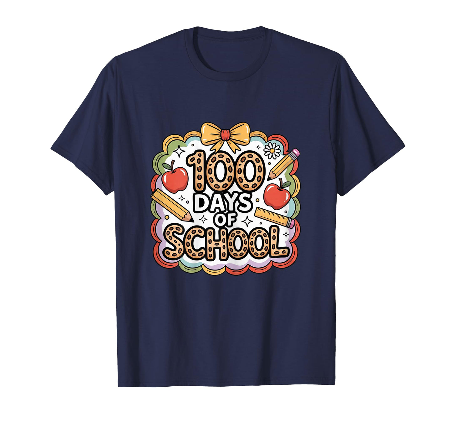 100 Days of School Leopard Design for Teachers and Students T-Shirt