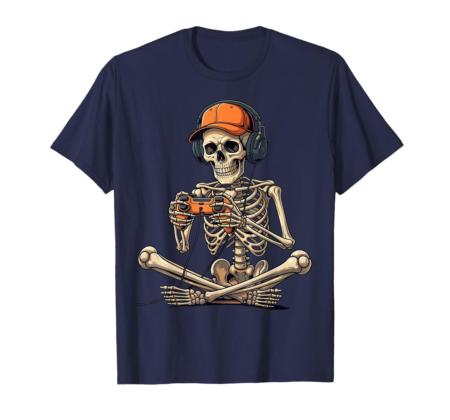 Halloween Skeleton Gamer Video Gaming Boys Men Kids T-Shirt