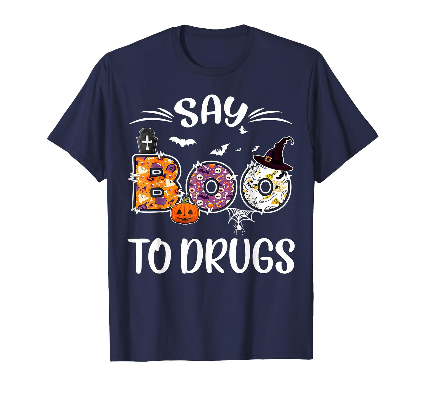 Say Boo to Drugs Funny Halloween Red Ribbon Week Awareness T-Shirt