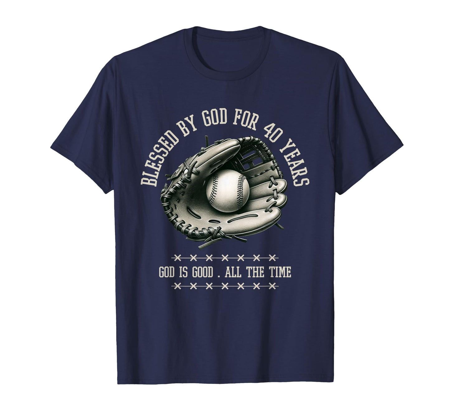 Blessed by God for 40 Years Old Baseball 40th Birthday Gifts T-Shirt